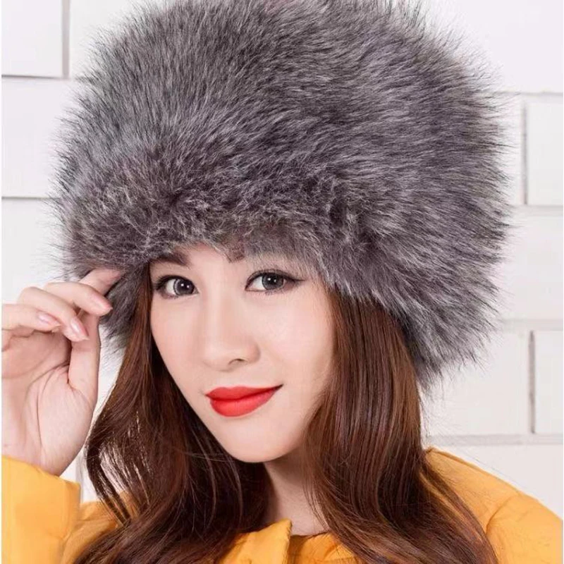 Russian Faux Fur Hat for Women - Like Real Fur - Comfy Cossack Style