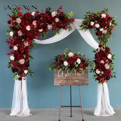 JAROWN Wedding Flower Arrangement Burgundy Rose Flower Row Dirty Pink Wedding Background Decoration Party Arch Props Decor