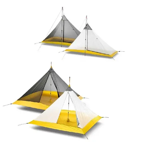 Hikeburger Knot 145cm 초경량 피라미드 1.45m 로드리스 내부 텐트 2-4인 캠핑 대형 방수포 실리콘 코팅 야외