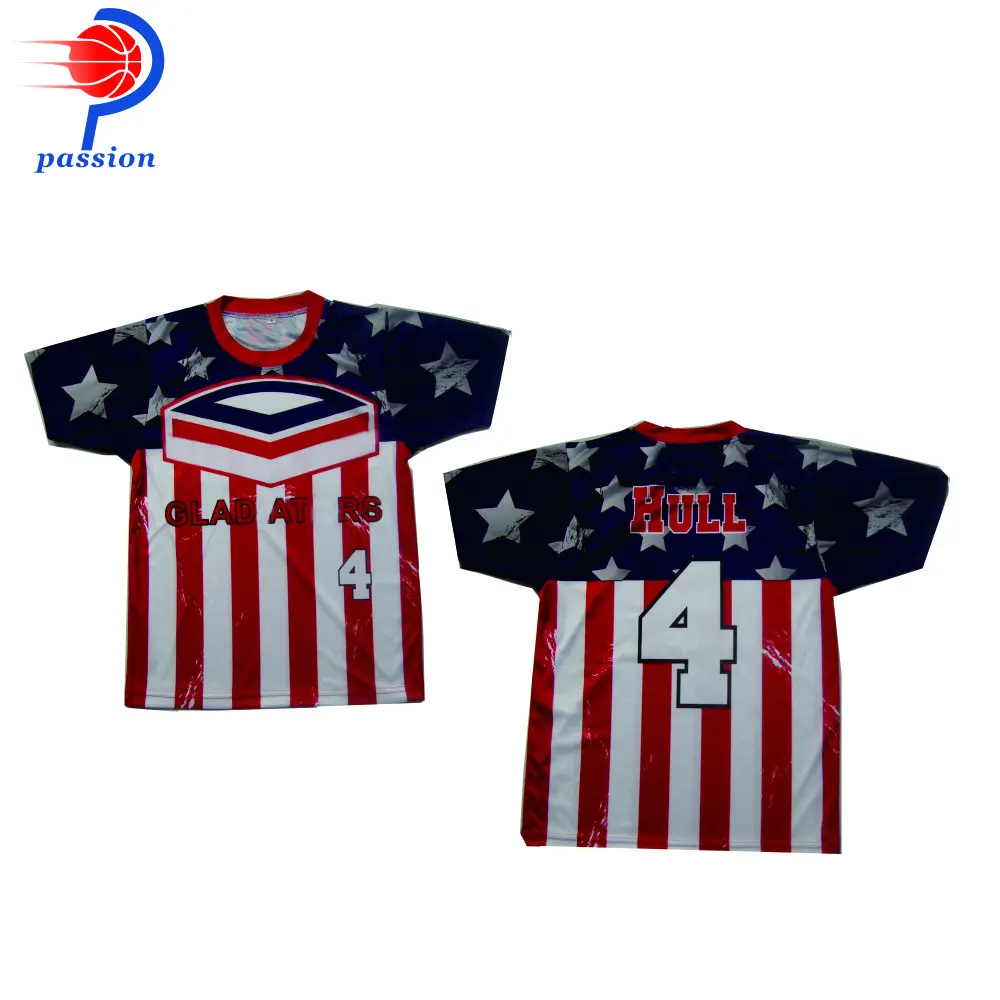

MOQ 5pcs, $25 Each Custom Softball Jerseys American Flag Design – Moisture Wicking, Breathable, Team Uniform