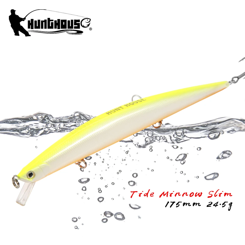 

Hunthouse Fishing Lure Tide Minnow Slim 175 Hard Lures Wobblers Floating 175mm 24.5g Sea Fishing For Seabass