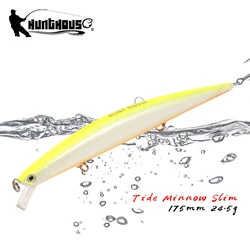 Hunthouse Fishing Lure Tide Minnow Slim 175 Hard Lures 175mm 24.5g Floating Wobblers Sea Fishing For Seabass Tackle