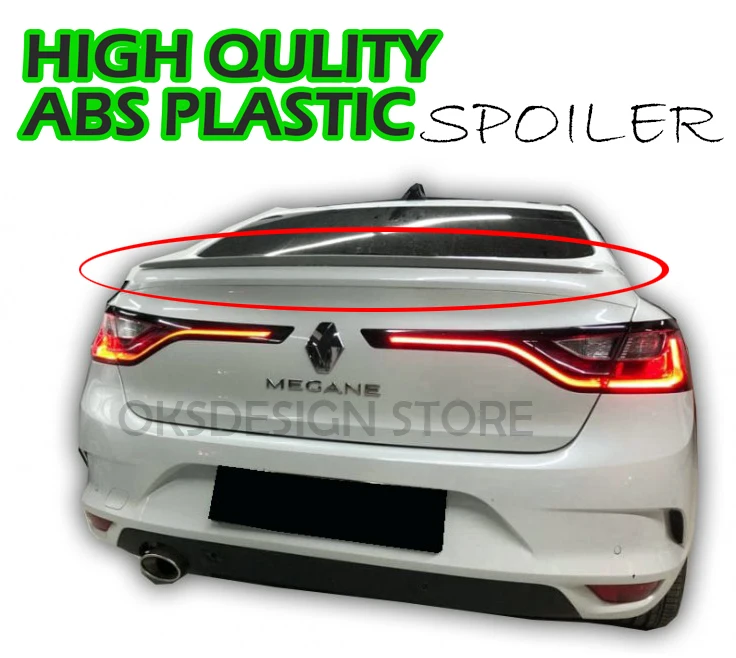 FOR Renault Megane 4 (2017 - ) Spoiler ( ABS Plastic )