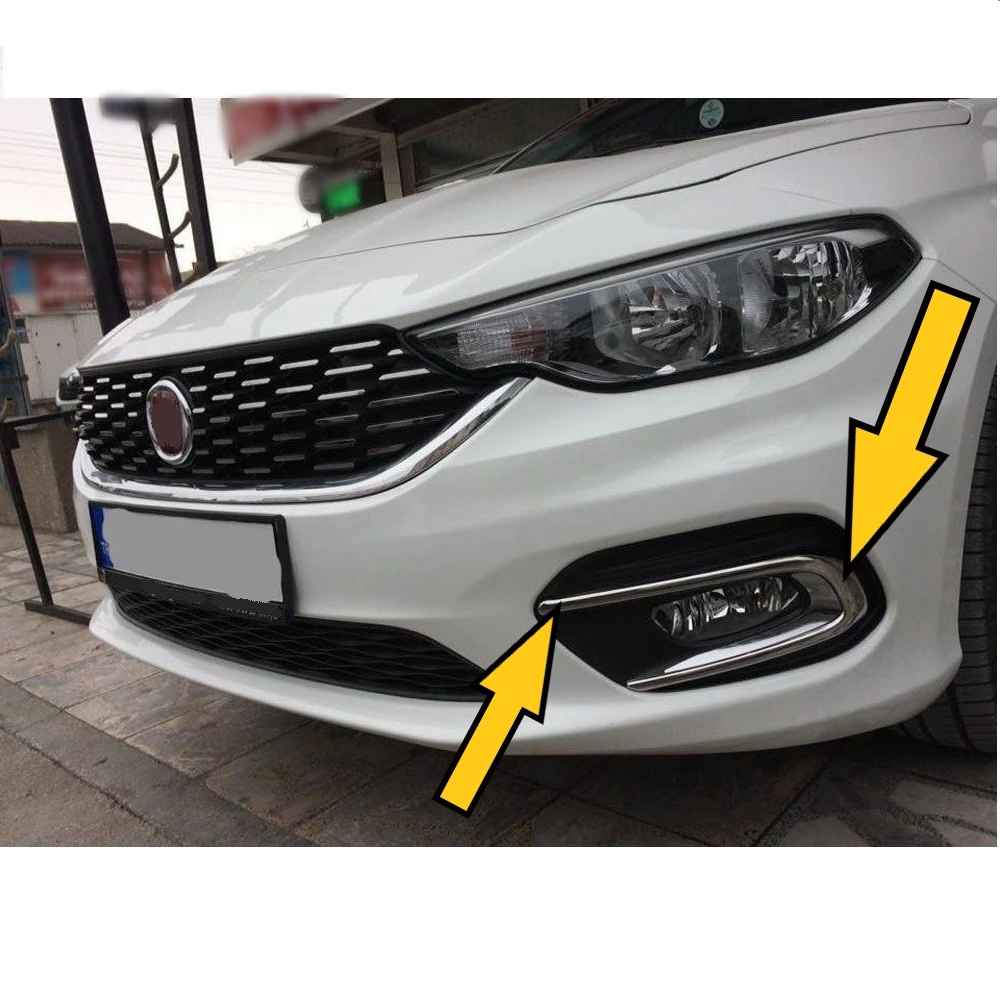 Fog Light Frame Trim For Fiat Egea Tipo Chrome Stainless Steel Cover Outside 2015 2016 2017 2018 2019 Tuning Chromium Left Right