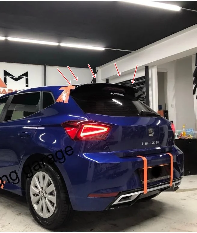 For Seat Ibiza HB 2018 Model Spoiler Fiber Accessories Painted All Color  Lined Ornament Modify Sporty