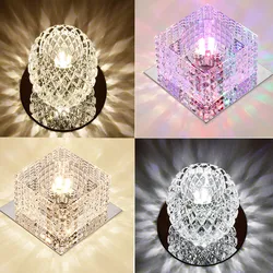 Modern Creative LED Crystal Ceiling Light Surface Mount LED Spotlight Ceiling Fixtures Foyer Corridor Lamp indoor KTV bar decor