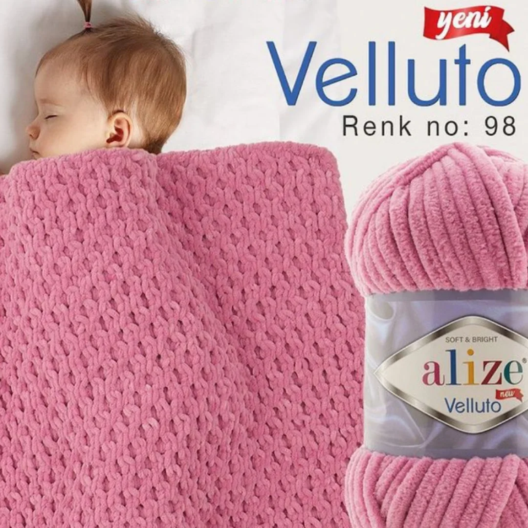 Alize Velluto Amigurumi Soft Warm Velvet Yarn Hand Knitting Crochet  Shawl Sweater Beanies DIY Baby Knitwear Scarf Blanket