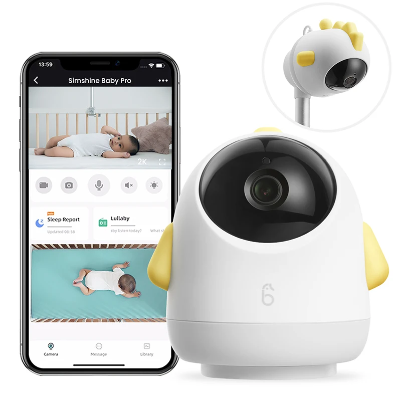 Simshine Smart Baby Monitors 4MP High Resolution Wireless Video Nanny Surveillance Camera Night Vision Baby Monitor Video&Audio