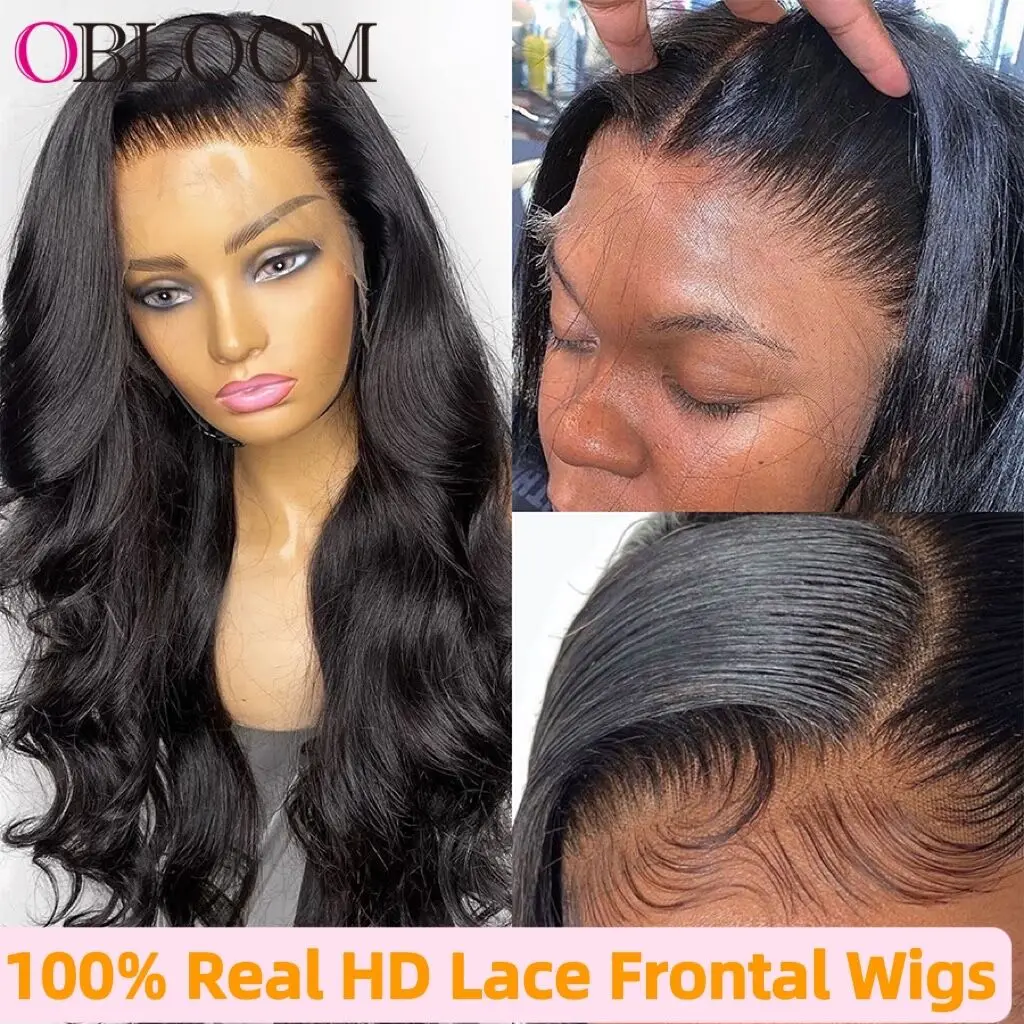 

32in 13x6 HD Full Lace Frontal Wigs Invisible 250% Density Body Wave Human Hair 13x4 HD Lace Closure Wig Pre Plucked for Women