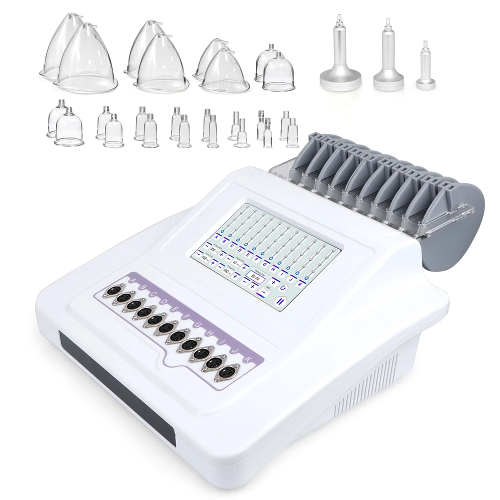 Máquina de estimulação muscular microcorrente do ems do realce da mama da terapia de cupping do vácuo multifuncional