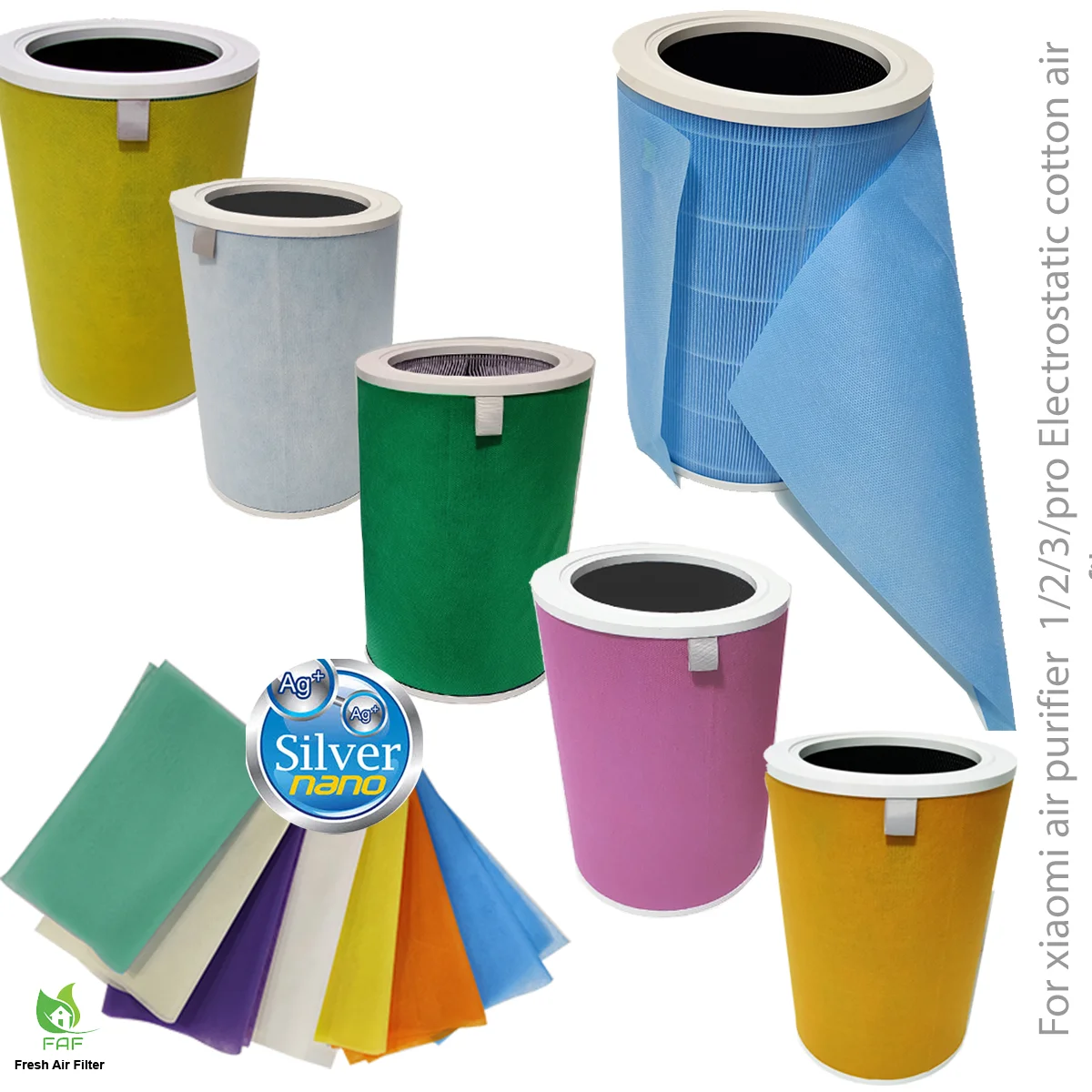 24 PCS .. 정전기 코튼 안티 먼지 공기 청정기 필터 xiaomi mi 1/2/3 Pro hepa 에어 필터 범용 공기 청정기 PM2.5