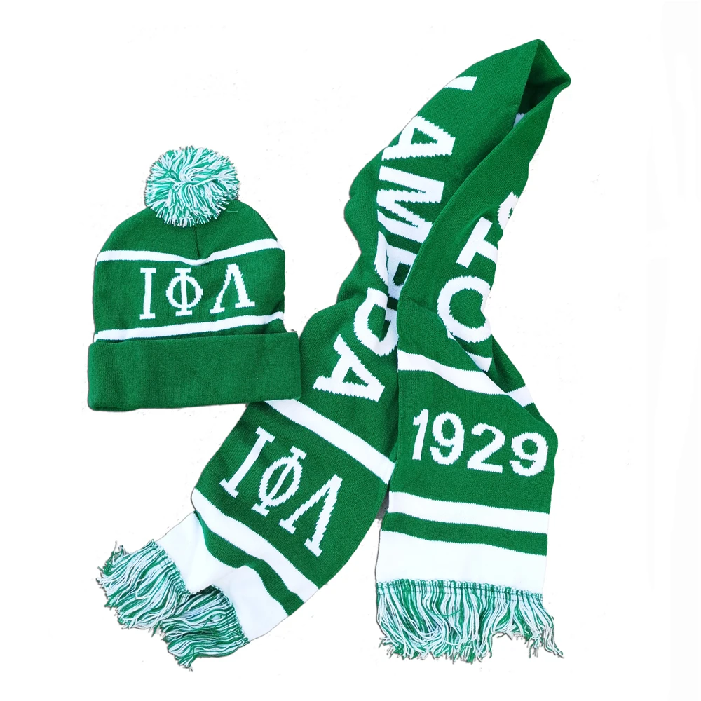 Grego Lota Phi Lambdat Gorros Quentes Lenço Pompoms Chapéus De Inverno