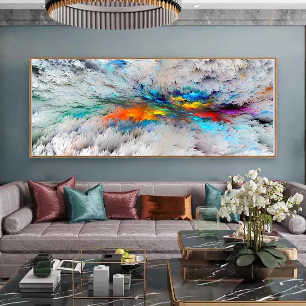 

Abstract Colorful Clouds Landscape Canvas Painting Posters And Prints Wall Art Pictures for Modern Home Bedroom Room Decoration