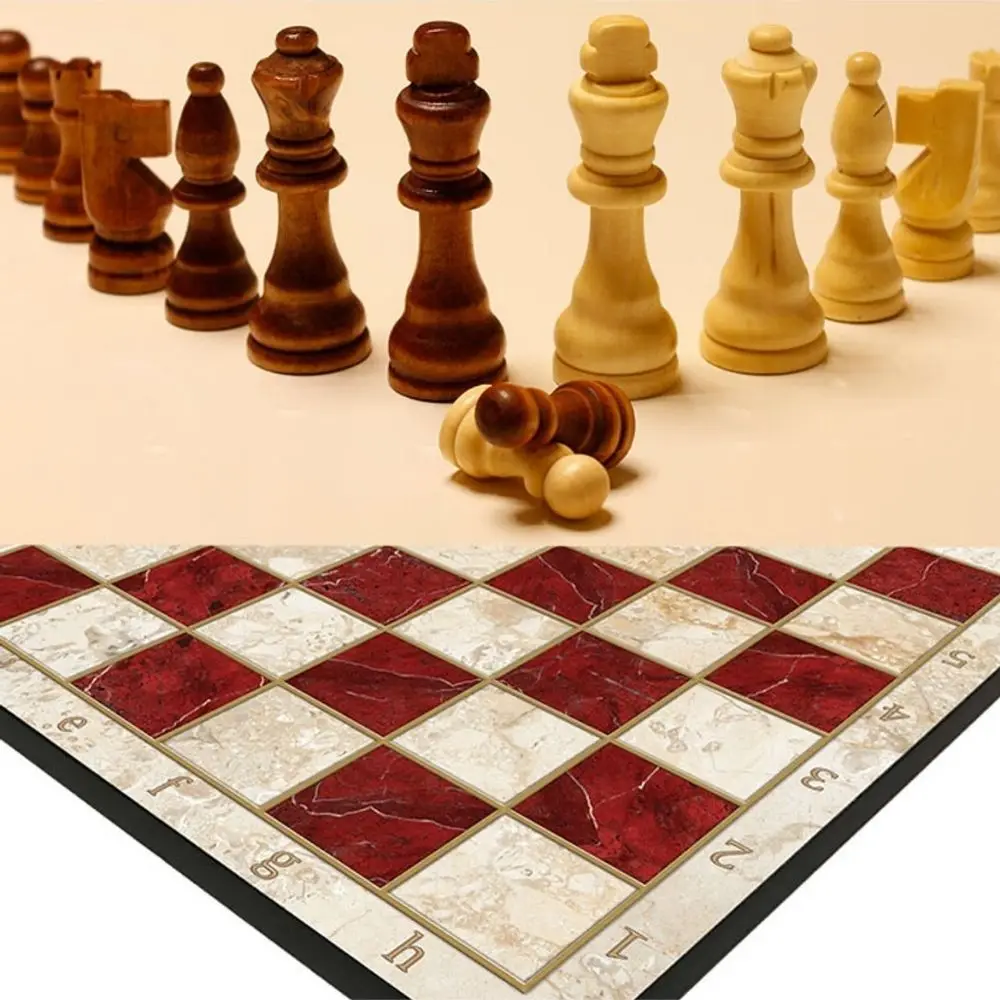 Wooden Chess Set Red Marble ( Large ) Chess Figures Wooden Game Pieces New House Gift , Birthday Gift Gift for Friend, Father