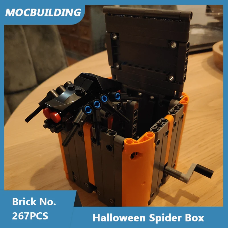 MOC Building Block Halloween Spider Box Toolbox Model DIY Assembled Bricks Creative Educational Collection Toys Gifts 267PCS