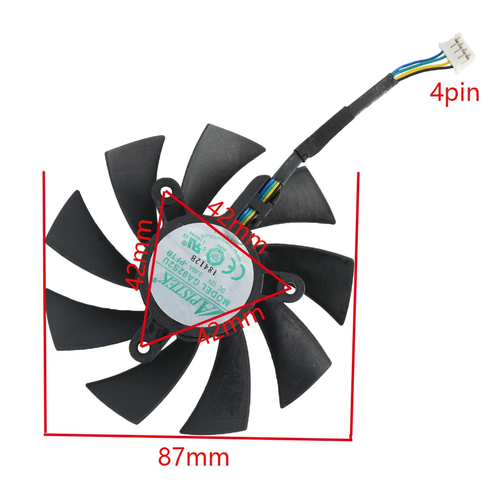 Extreme Graphics Card Replace Fan,Zotac Gaming用カードファン,RTX 2080,TIアンペア,ga92s2u,RTX2080, 87mm,新品