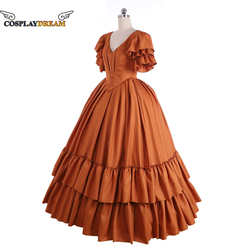 

1860s Victorian Civil War Dress Dickens Dress Ball Gown Vintage Costumes Medieval Ball Gown Dress Halloween Women Costume