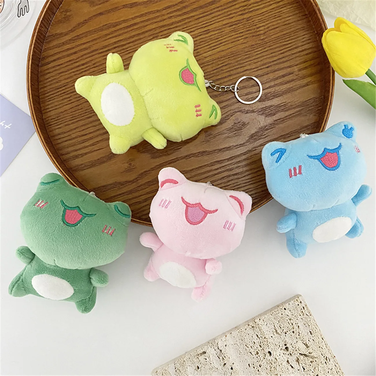 

Cute Frog Plush Keychain Charms Doll Pendant Keyring Alloy Cartoon School Bag Pendant Accessories Stuffed Toy Key Chain Gift