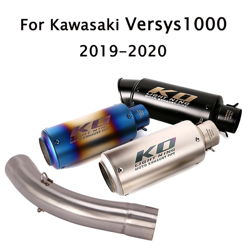 

For Kawasaki Versys 1000 2019-2020 Motorcycle Exhaust Mid Link Pipe Connecting Tube Slip On 51mm Rear Muffler Tips Modified