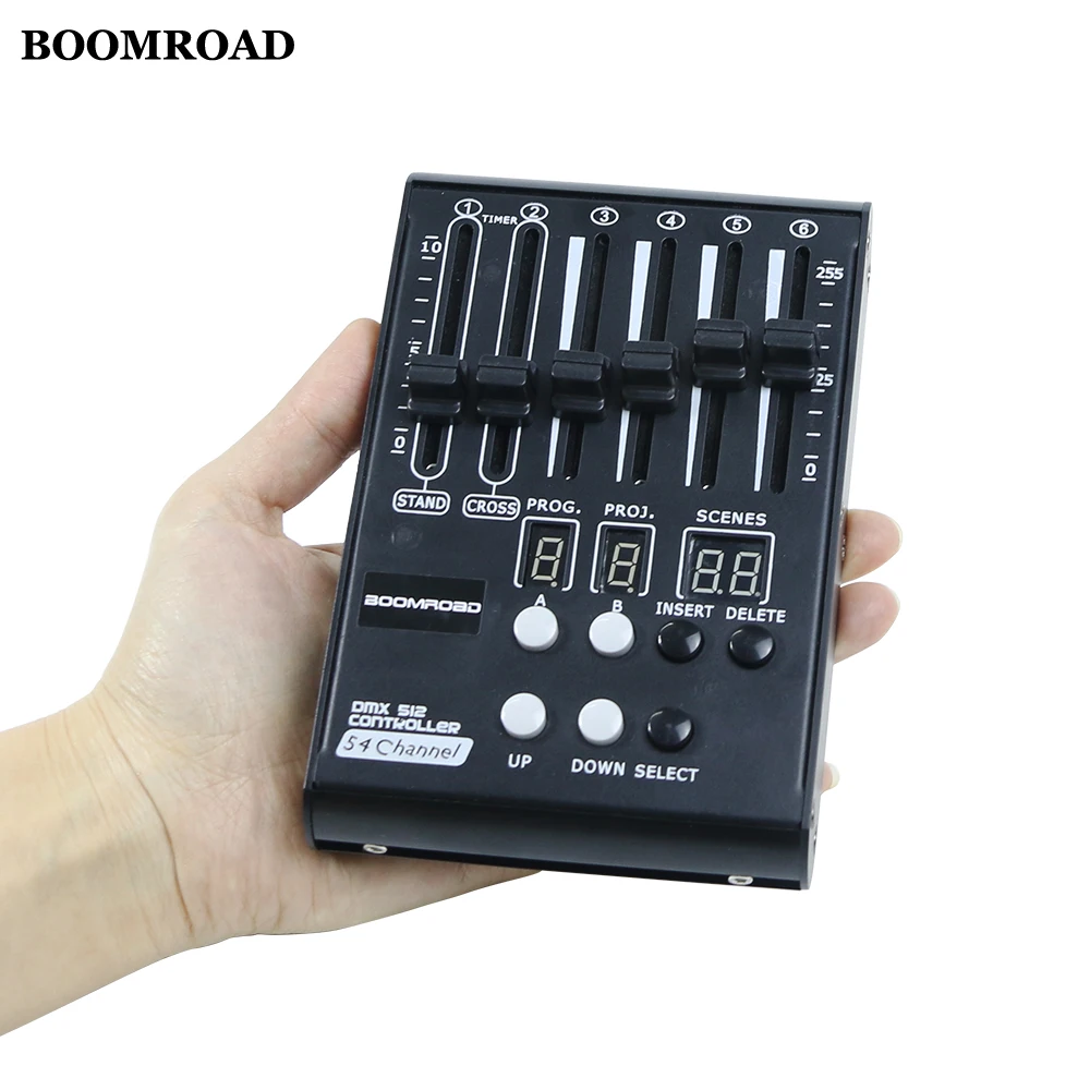 Novo mini efeito de iluminação de palco dj controlador luz de discoteca controlador dmx led luz palco 54ch dj console alimentado por banco potência