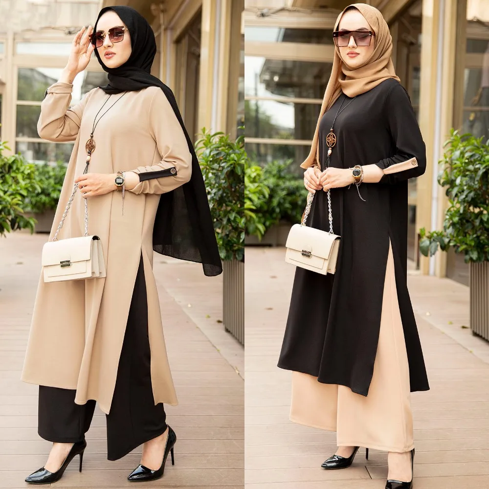 

Magnolia 2 Piece Set Abaya Turkish Muslim Long Women Dress Abaya Turkey Sets Fashion Hijab Islamic Tunic 2023 casual jilbab Ramadan