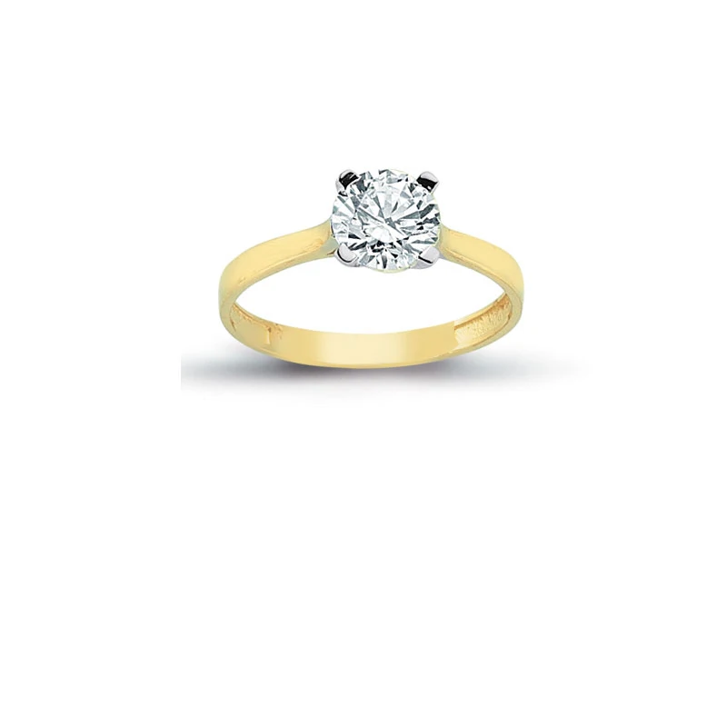 14K Solid Gold Solitaire Elegant Engagement Wedding Ring