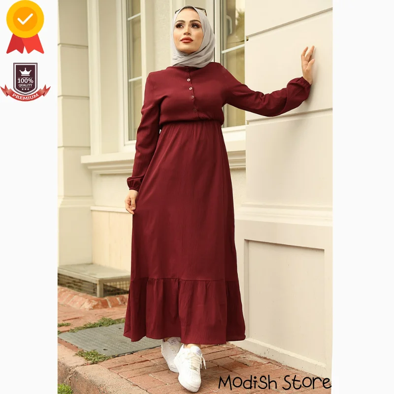 Robe longue à volants pour femmes, tenue de soirée pour Ramadan, Caftan marocain, modeste, boutique turque, nouvelle saison 2021