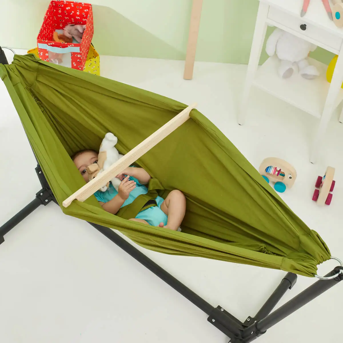 Svava Standing Kayak Baby Hammock Crib Disassembled Rocking Home Type Baby Hammock Baby Sleeping Set Comfortable 100% Cotton