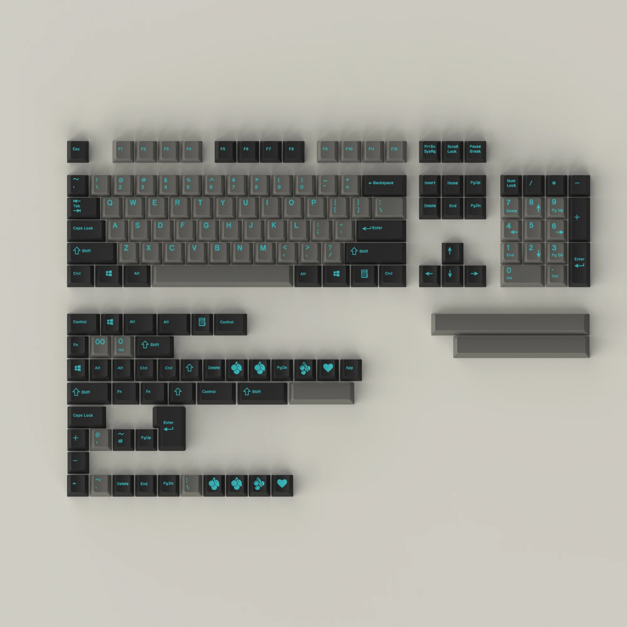 Enjoypbt key cap dolch Cyan 153 key ABS two color injection molding process is suitable for most mechanical keyboards