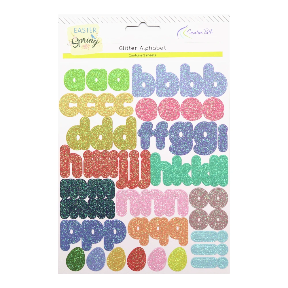 

Creative Path Glitter Cardboard Alphabet Stickers Shiny Crafts Scrapbooking Cardmaking Journal Self Adhesive Embellishments Deco