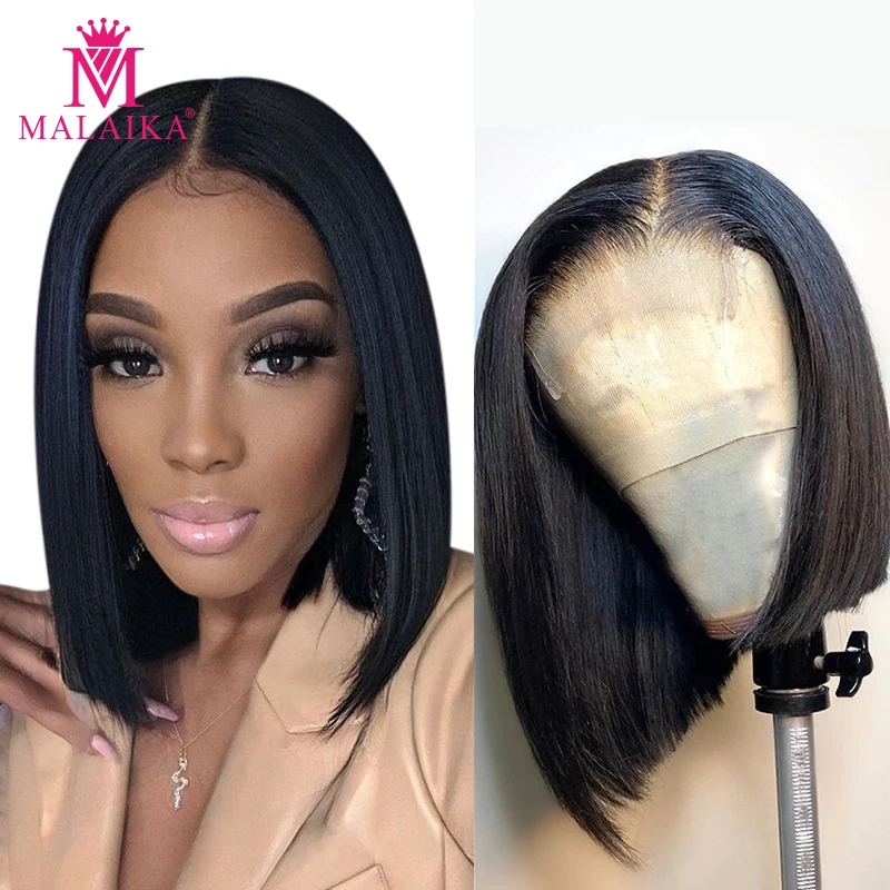 

180% Blunt Cut Bob Wig Brazilian 13x4 Lace Front Human Hair Wigs Straight Bob Wig Remy 4X4 Lace Closure Wigs With Baby Hair