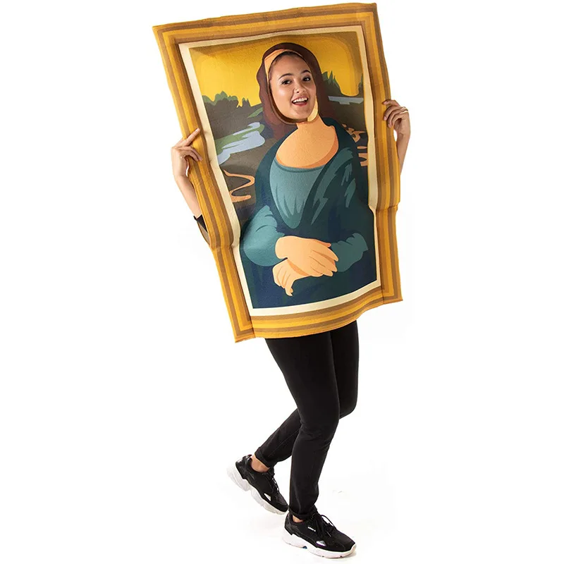 2022 New Style World Famous Painting Fun Murals Spoof Pullover Jumpsuit Halloween Costumes for Adults