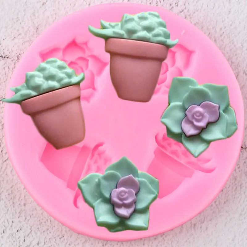 Cactus Silicone Mold Succulents Plaster Fondant Molds Cake Decorating Tools Flower Candy Chocolate Gumpaste Mould Baking Moulds