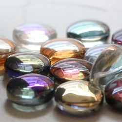 DIY Supply-6 Pieces Plated Crystal Glass Beads - Coin 20mm (G350)