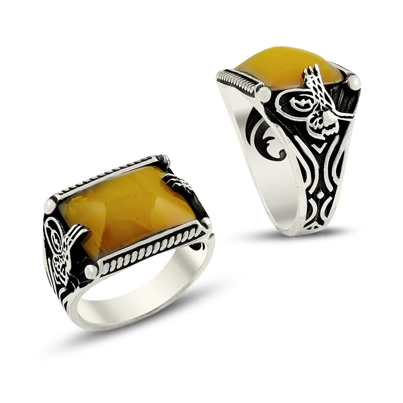 925 Silver Handmade Ottoman Ring for Men