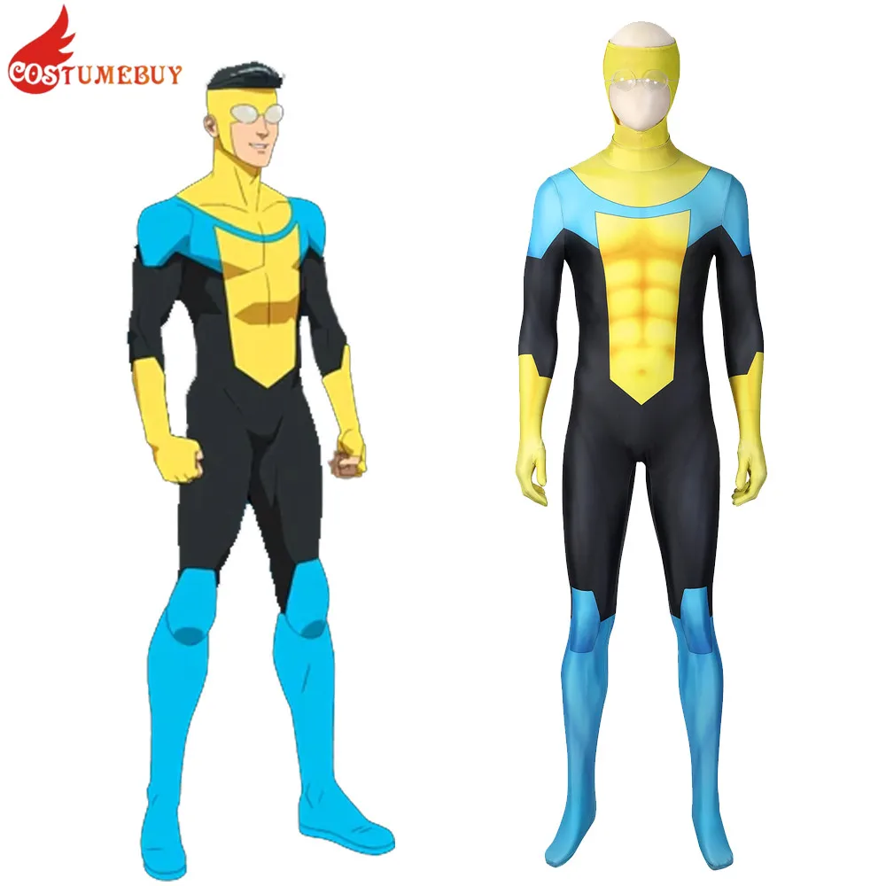 Invincible Animation Mark Grayson Young Hero Cosplay Costume Adult Student Jumpsuits Halloween Party Superhero Bodysuit