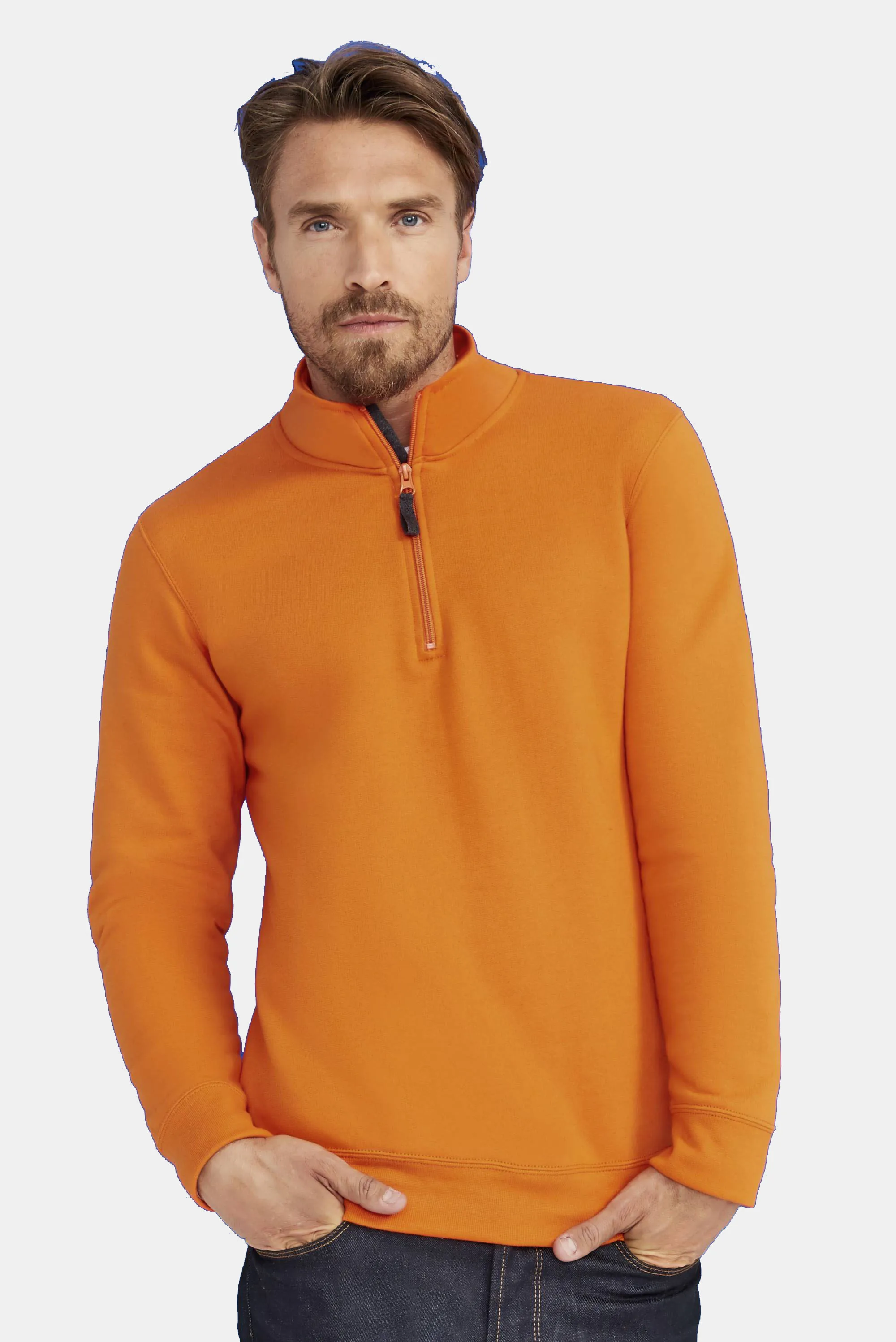 MEN's zip-up collar sweatshirt-STAN CASUAL MEN