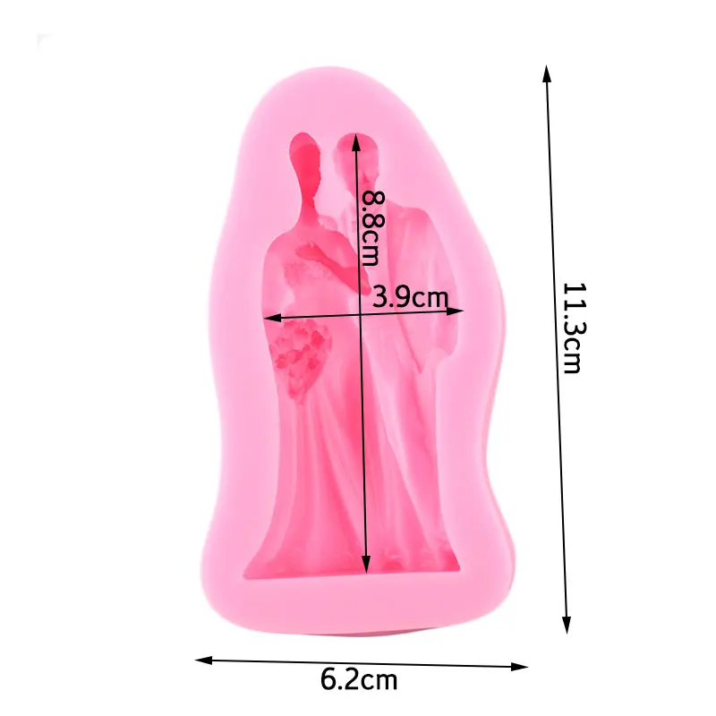 Bride Groom Silicone Mold Candy Clay Resin Molds Wedding Fondant Cake Decorating Tools Chocolate Gumpaste Mould Soap Moulds