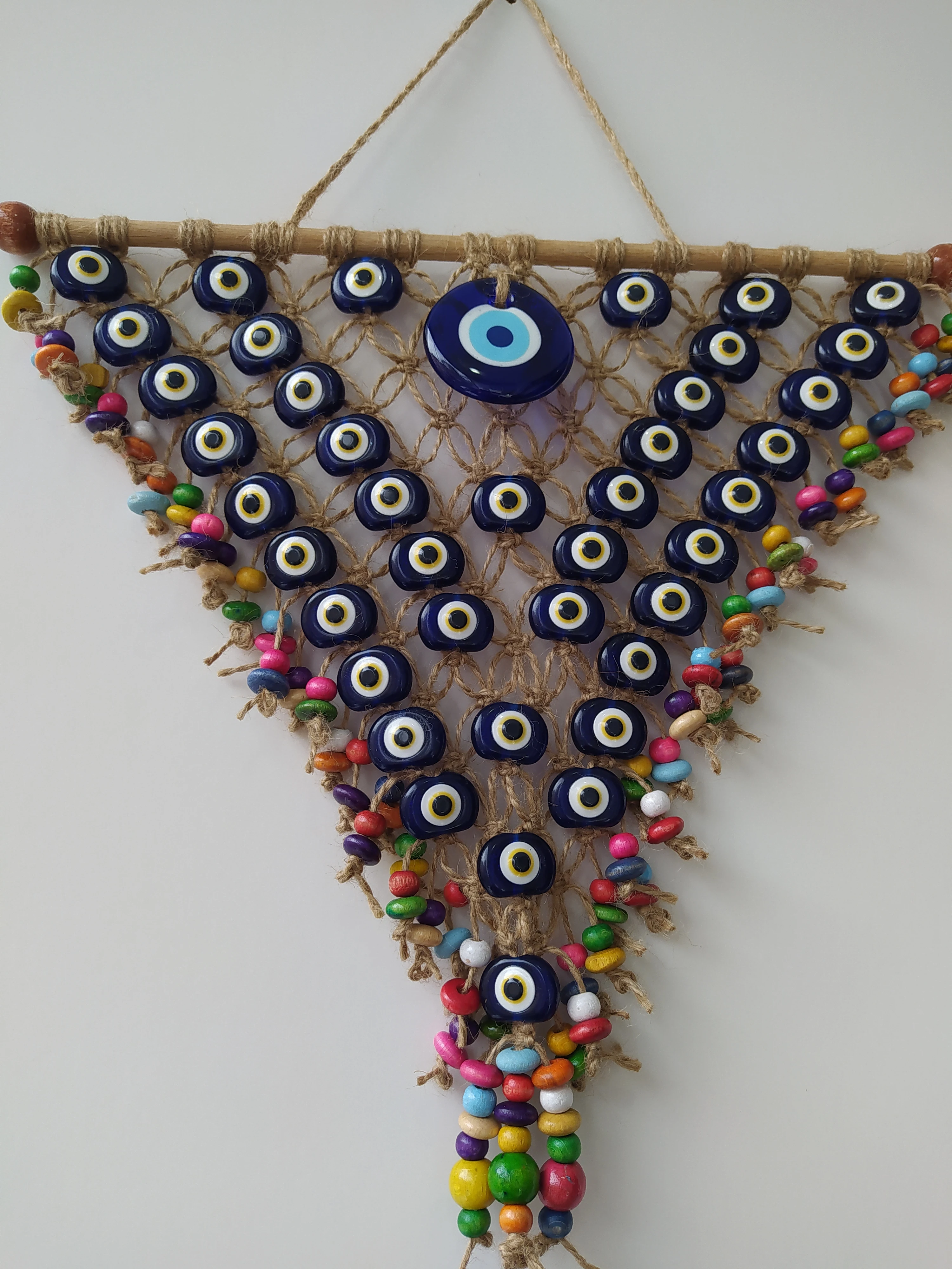 Macrame Evil Eye Home Decor Handmade Glass Beads Wall Pendant Charm Turkish Amulet Ojo Turco Nazar Protector Goodluck Boho Decor