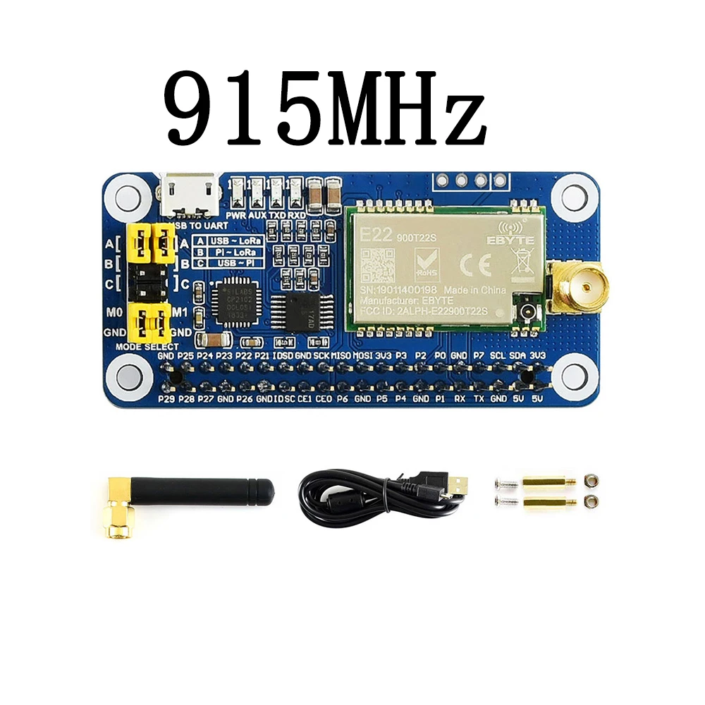 

915MHz LoRa Wireless Radio Shield HAT Kit for RPI Raspberry Pi 0 Zero 2 W 0W 2W 3 Model B Plus 4 5 Extension Board Accessories