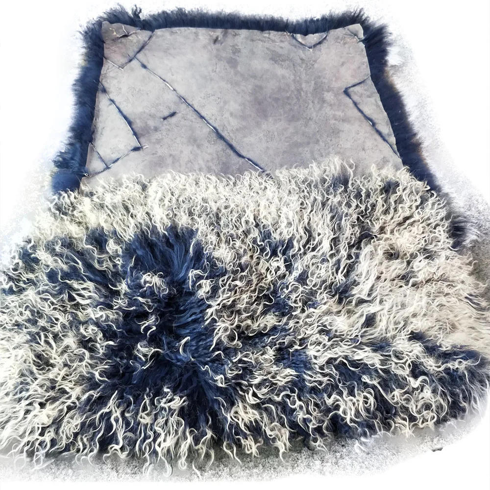 

Primary Genuine Mongolian Fur Rug Real Tibetan Lamb Fur Plate Pelts Decorative Sheepskin for wig dolls blankets