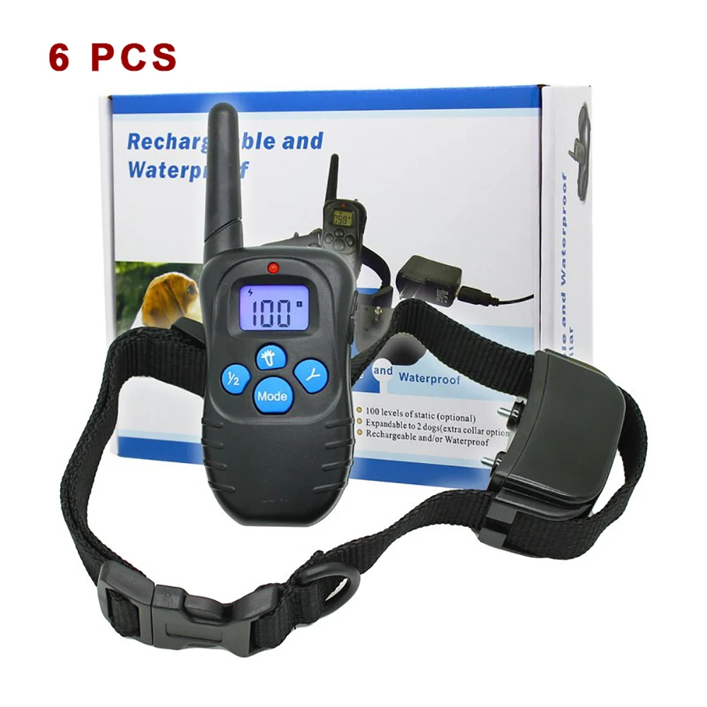 

6PCs /Pack KPHRTEK Rechargeable Electric Dog Training Collar Shock Collar With LCD Remote DHLSP