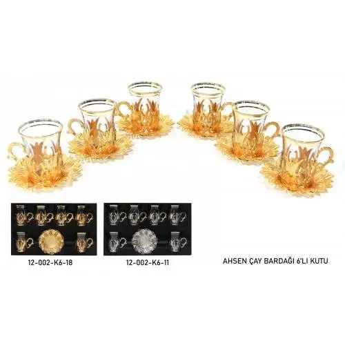 DOLBOVI tea cup Pad ahsen 6 set gold color authentic Saucer Turkish Arabic Moroccan tea set vintage gifts japanese creative glass teaware cup tea handmade bowl beautiful mugs turkish tea set vintage Saucer creative Lat