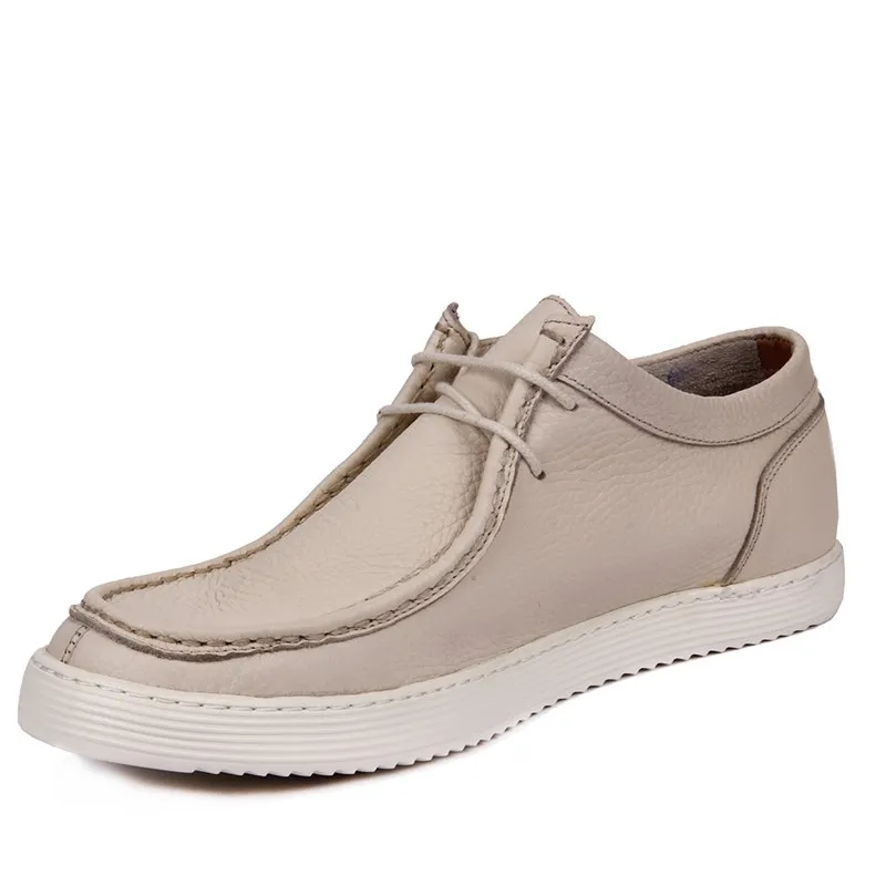 Berlayar Lakers-Beige Kulit Pria Sepatu