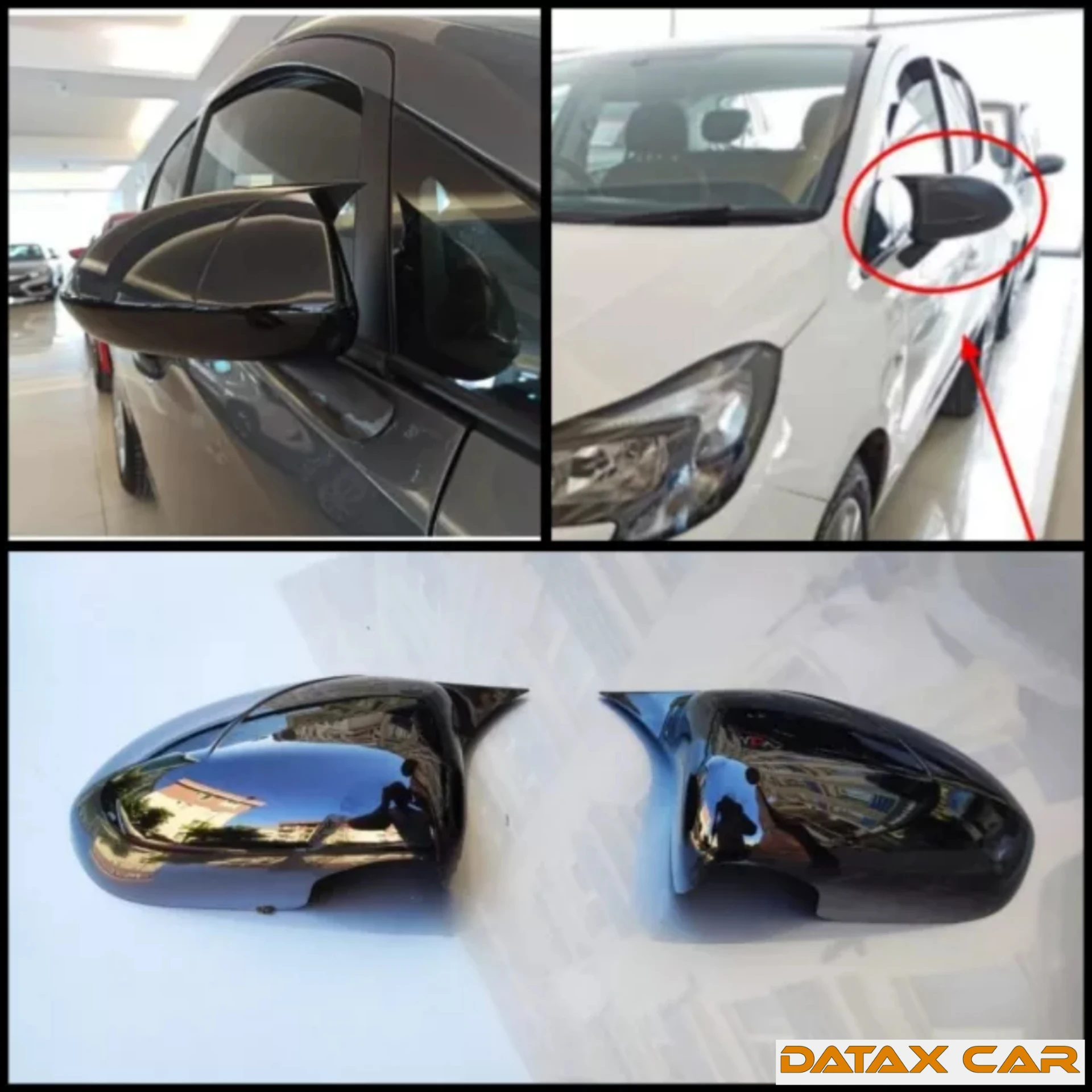 Bat Style Mirror Cover For Opel Corsa E 2014 2019 Rearview Mirror Cover 2 Pieces Cover Glossy Black Car Shields Exterior Tuning