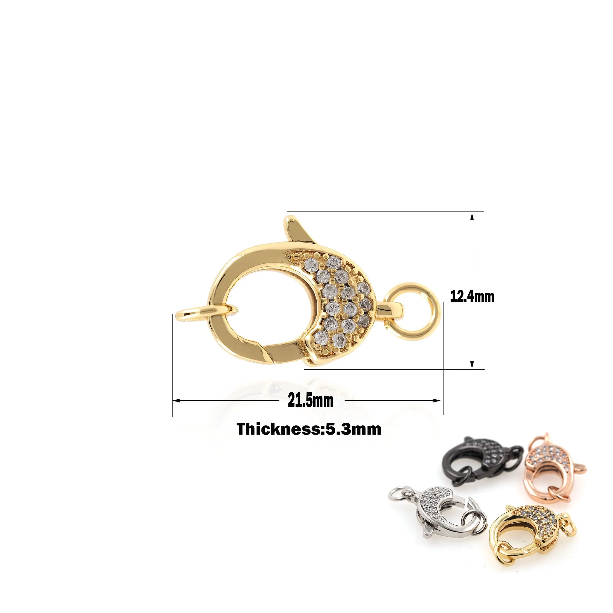 

Gold Filled Gold Plated Cubic Zirconia Lobster Claw Clasp Hook Connector DIY For Jewelry Necklace Bracelet Making Accessories