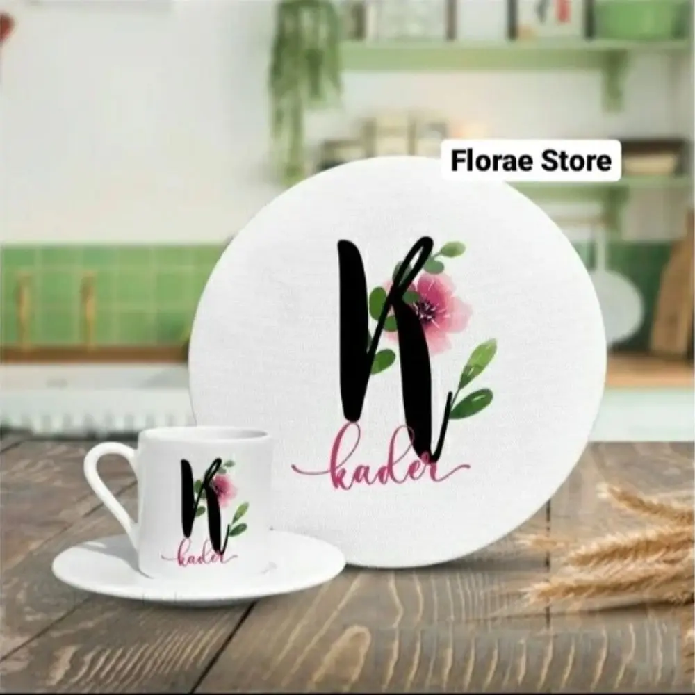 Personalized Letter Coffee Cup Supla Set Coffee Accessories Tea and Coffee Set Cups and Saucers Special Mother and Father Gift