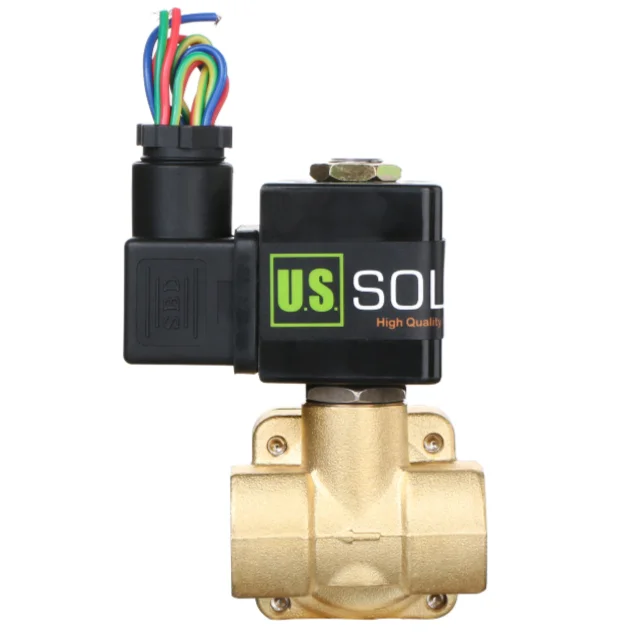 

U.S. Solid Electric Solenoid Valve- 3/4" 12V DC Solenoid Valve Brass Body Normally Open, VITON SEAL