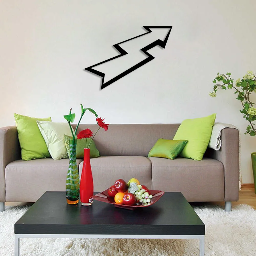 Thick Contoured Zigzag Arrow Sign Wall Room Home Accessory Wooden Table 50x35cm