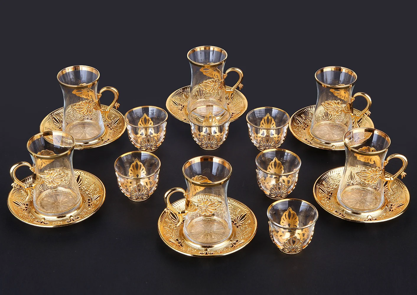 Arabic Coffee Turkish Tea Set Gold Color